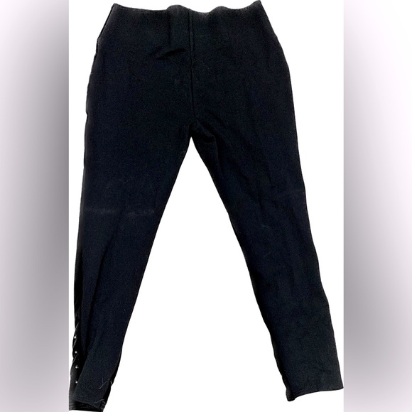 Peter Nygard Black Velvet Dress Leggings With Studs - Picture 4 of 7